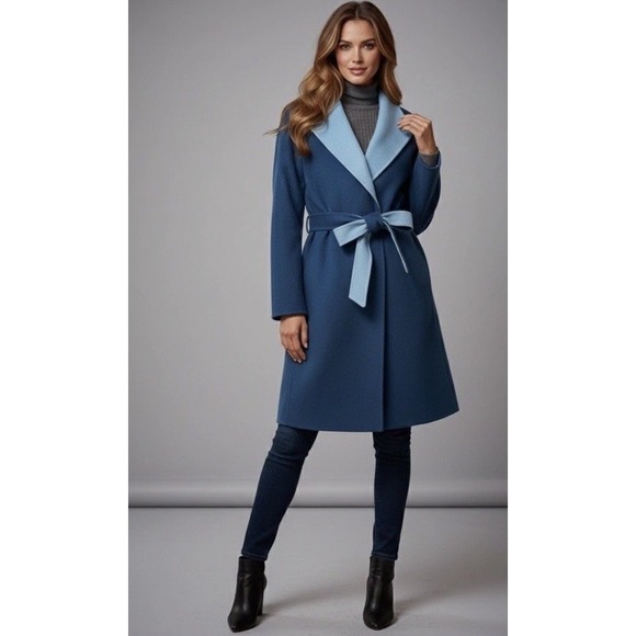 Talbots Jackets & Blazers - Talbots Womens Belted Double-Faced Wool Jacket Coat Teal Size 14